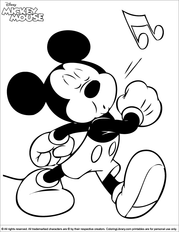 Mickey Mouse color page for kids