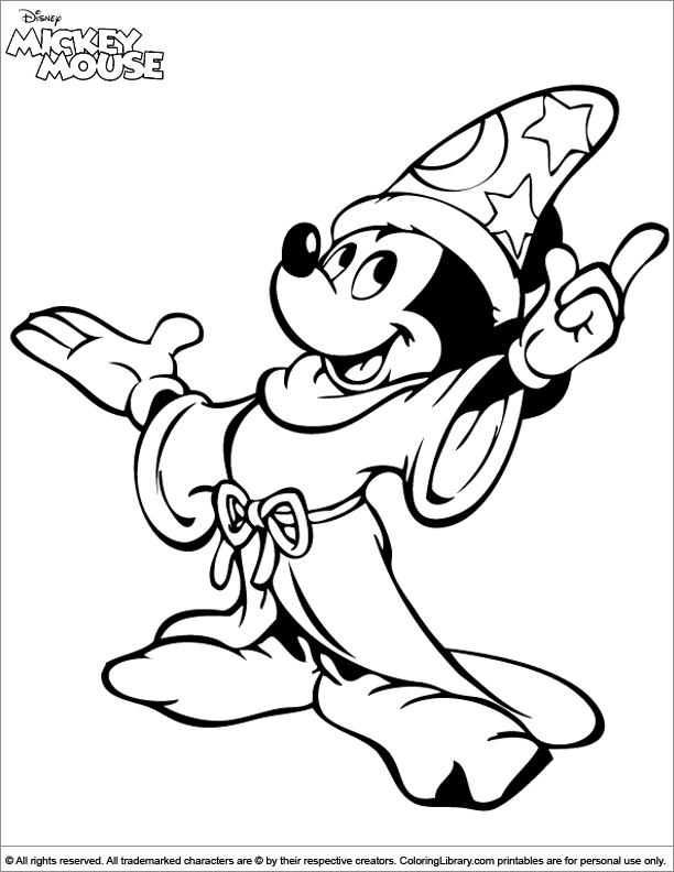 Mickey Mouse coloring picture for kids