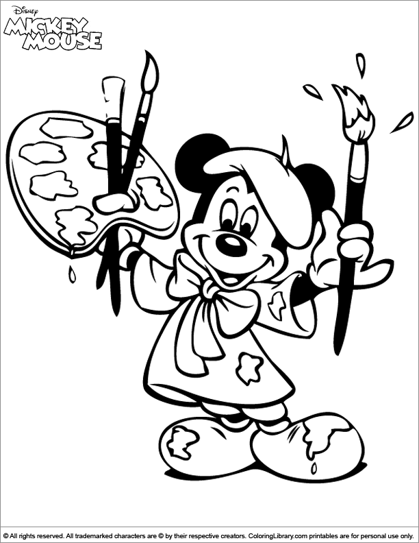 Mickey Mouse coloring book picture
