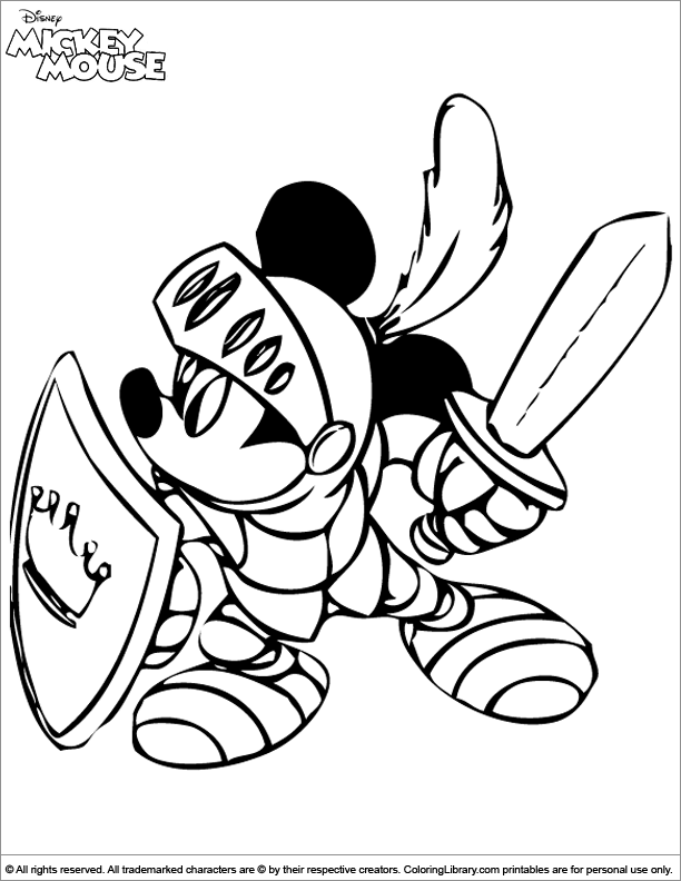 Mickey Mouse printable coloring picture