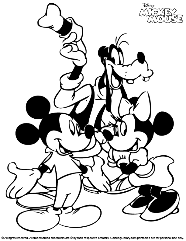 Mickey Mouse free coloring sheet
