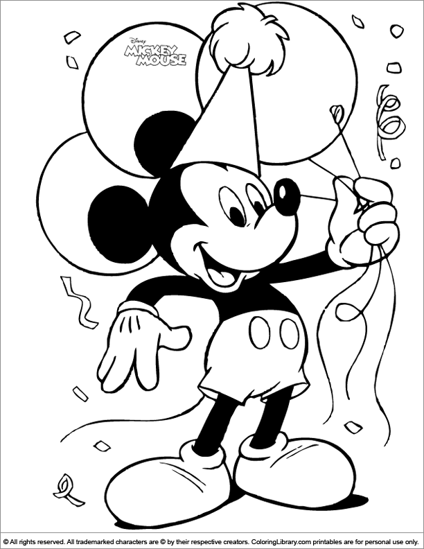 Mickey Mouse color book page