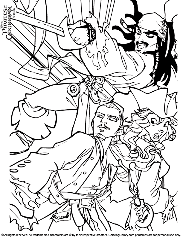 Fun Pirates of the Caribbean coloring page