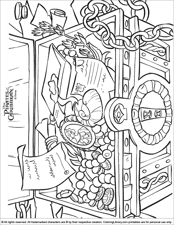 Pirates of the Caribbean coloring sheet for kids