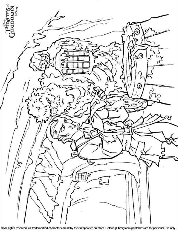 Pirates of the Caribbean coloring sheet