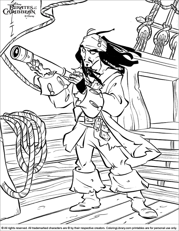 Pirates of the Caribbean free online coloring page