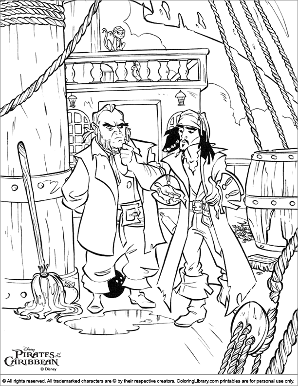 Pirates of the Caribbean free coloring