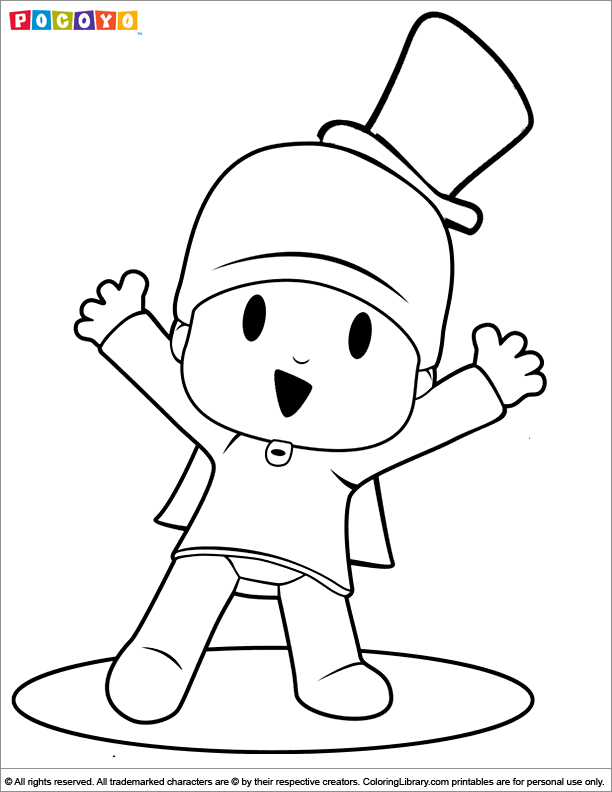 Pocoyo coloring for kids free - Coloring Library