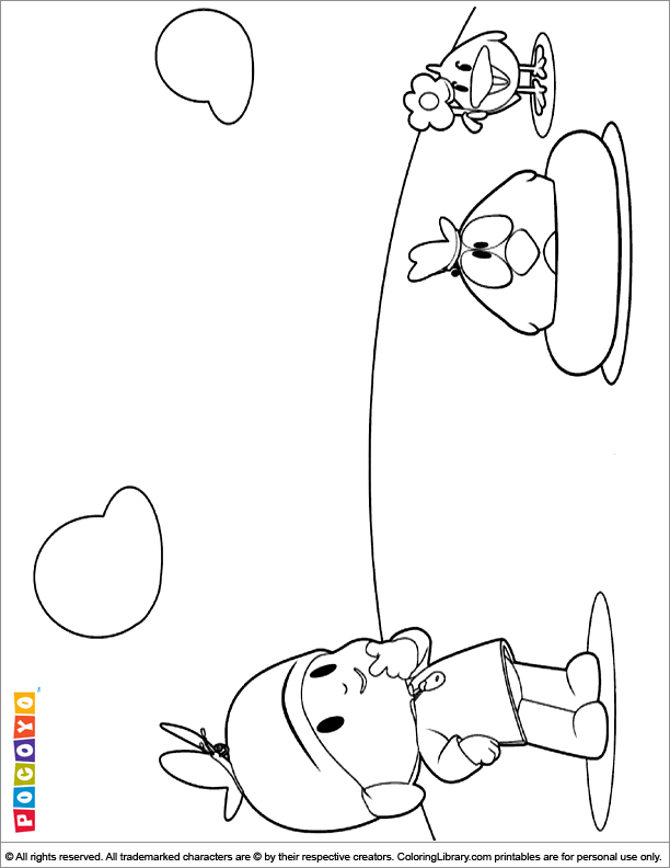 Pocoyo free coloring page for children