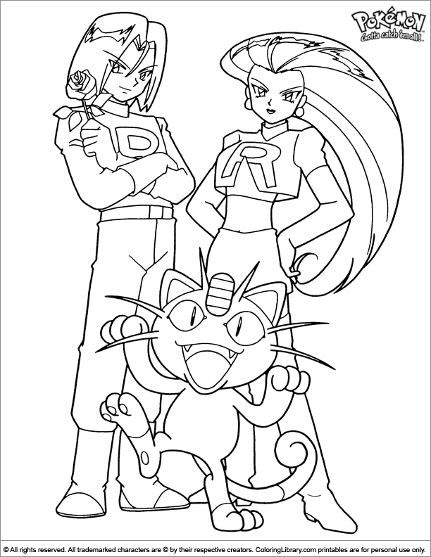 Pokemon coloring book page for kids - Coloring Library