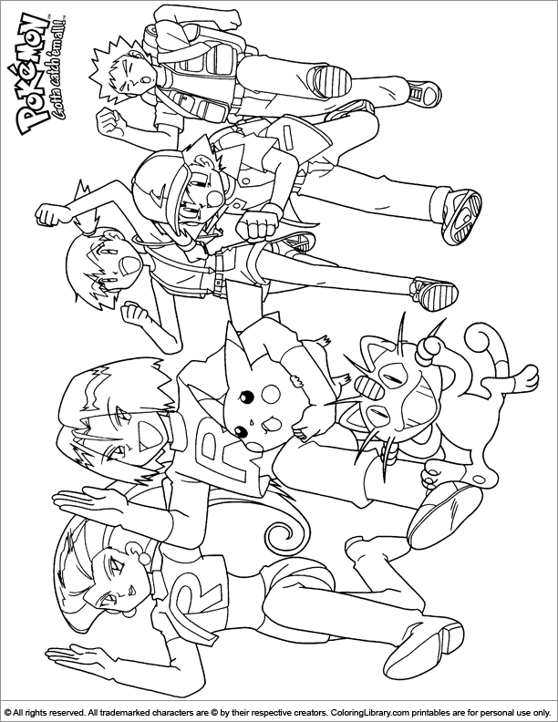 Pokemon free coloring page for children