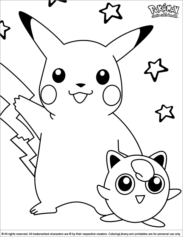 Pokemon free coloring book page - Coloring Library