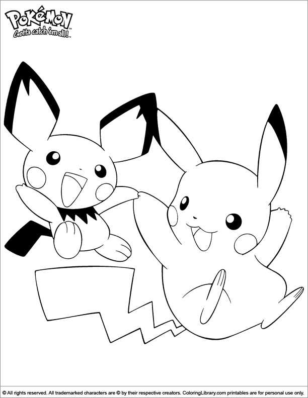 Pokemon color page for kids - Coloring Library