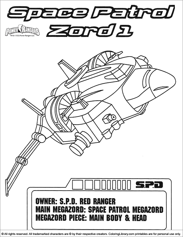 Cool Power Rangers coloring page