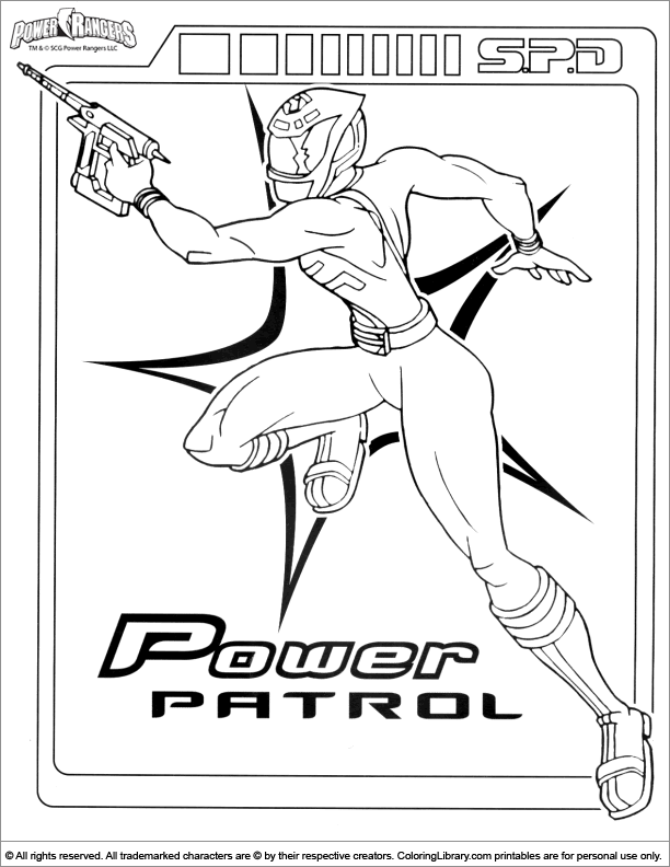 Power Rangers coloring sheet for kids