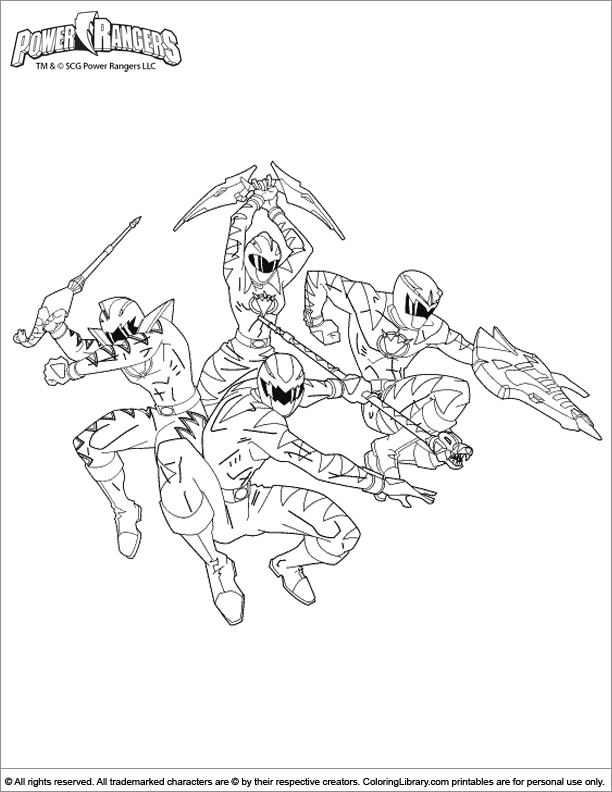 Power Rangers free coloring sheet