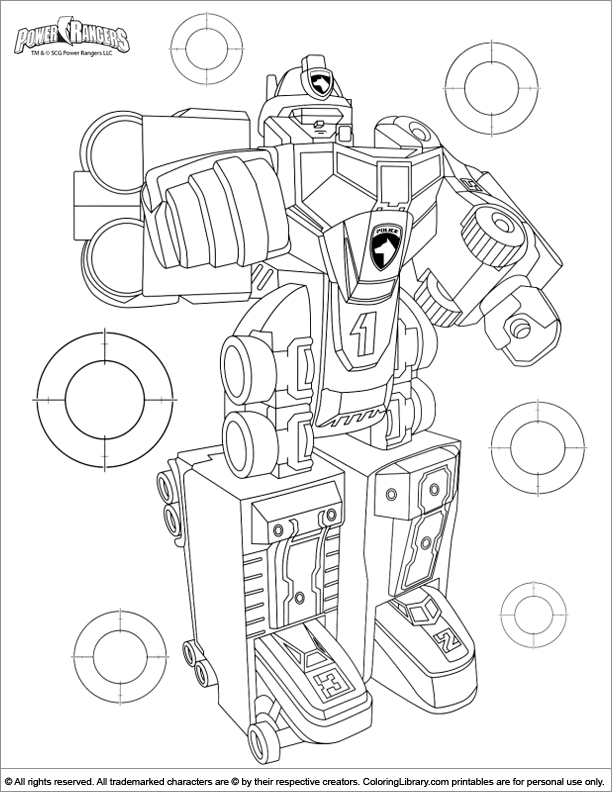 Power Rangers free coloring picture