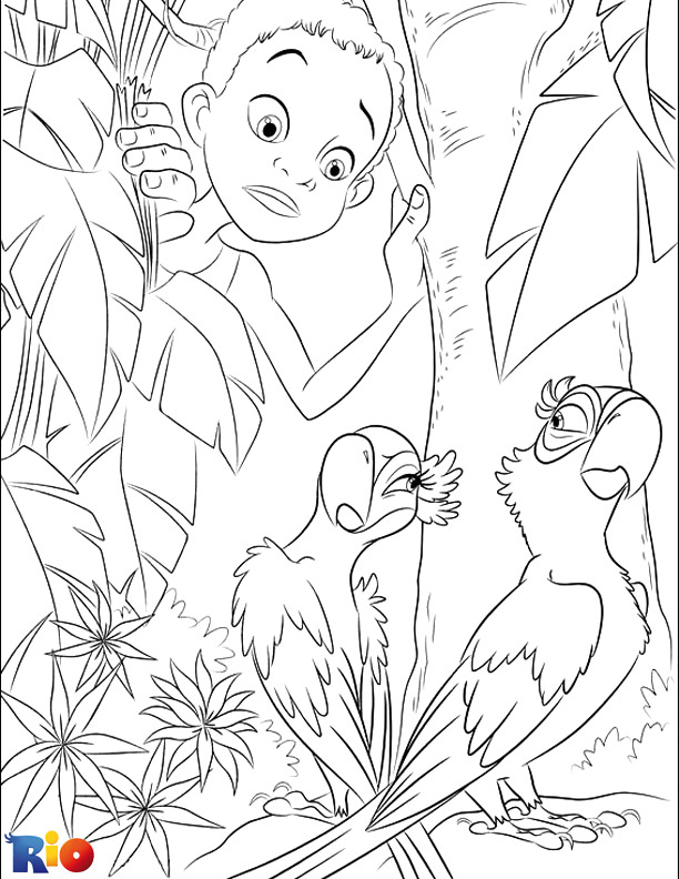 Rio coloring book page for kids