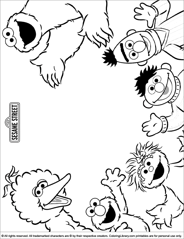 sesame street colouring page coloring library