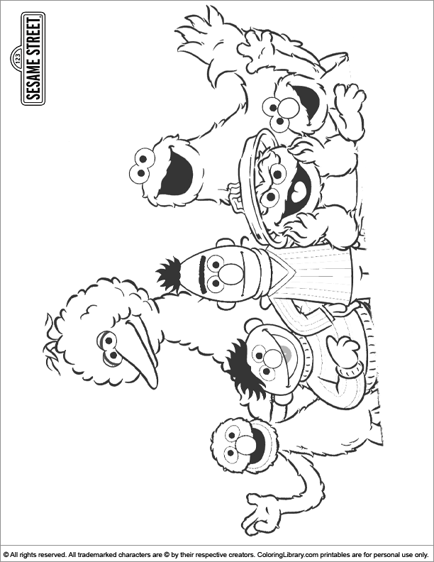 sesame street printable coloring page coloring library