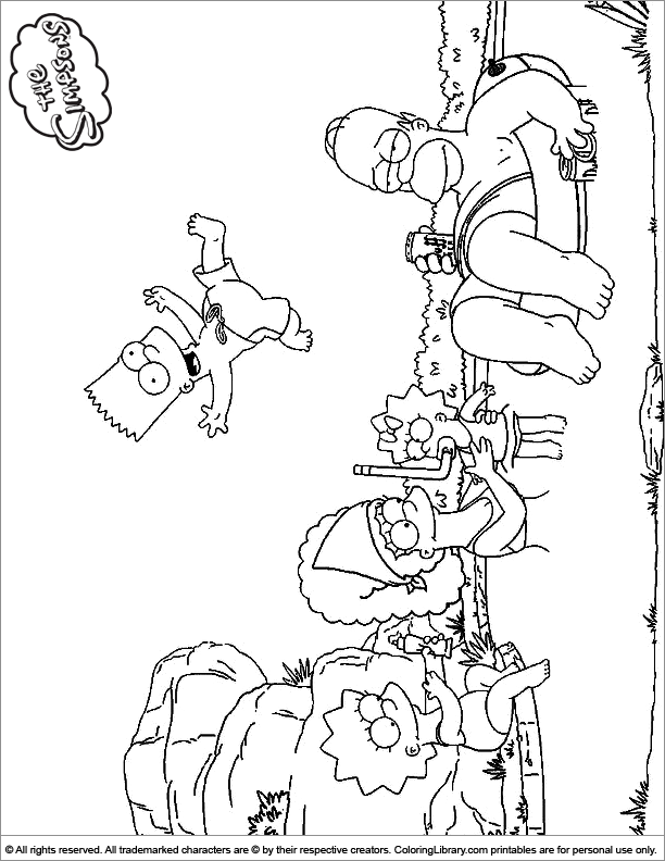 Simpsons free coloring page for children