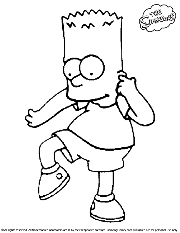 Simpsons fun coloring sheet