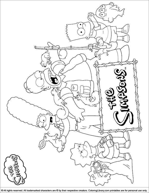 Simpsons fun coloring sheet