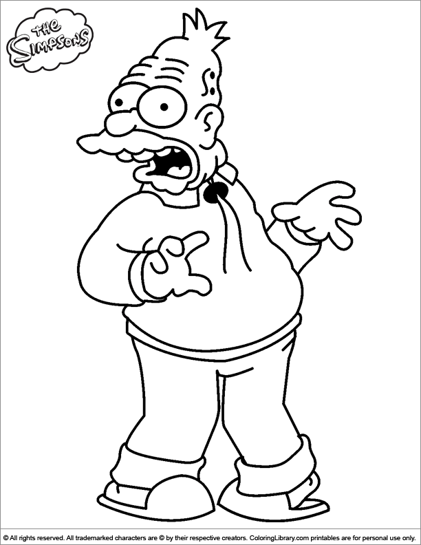 Simpsons free coloring page