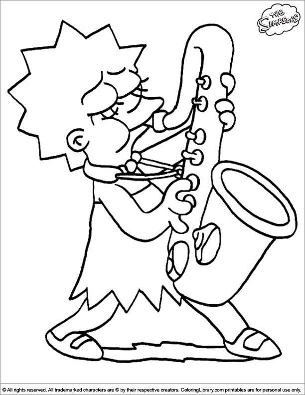Simpsons coloring book page for kids