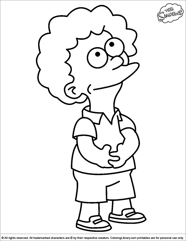 Simpsons coloring picture for kids