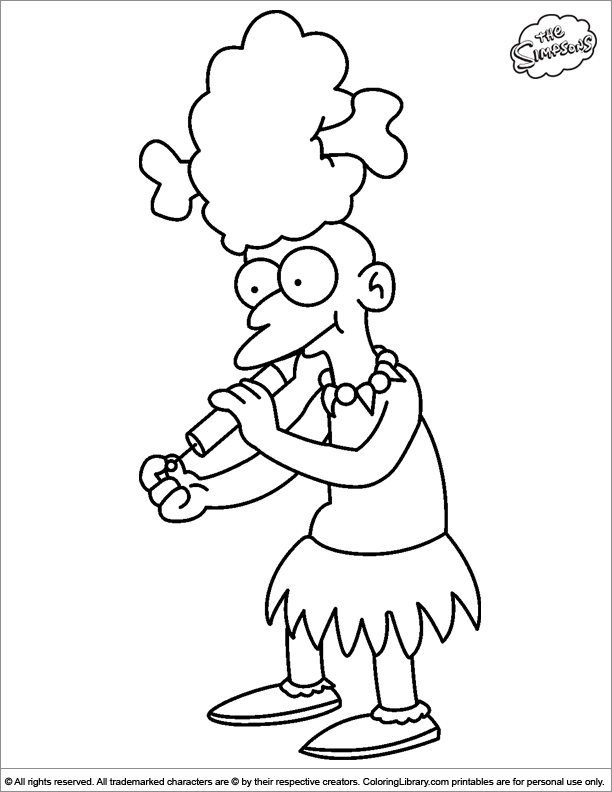 Free Simpsons color sheet