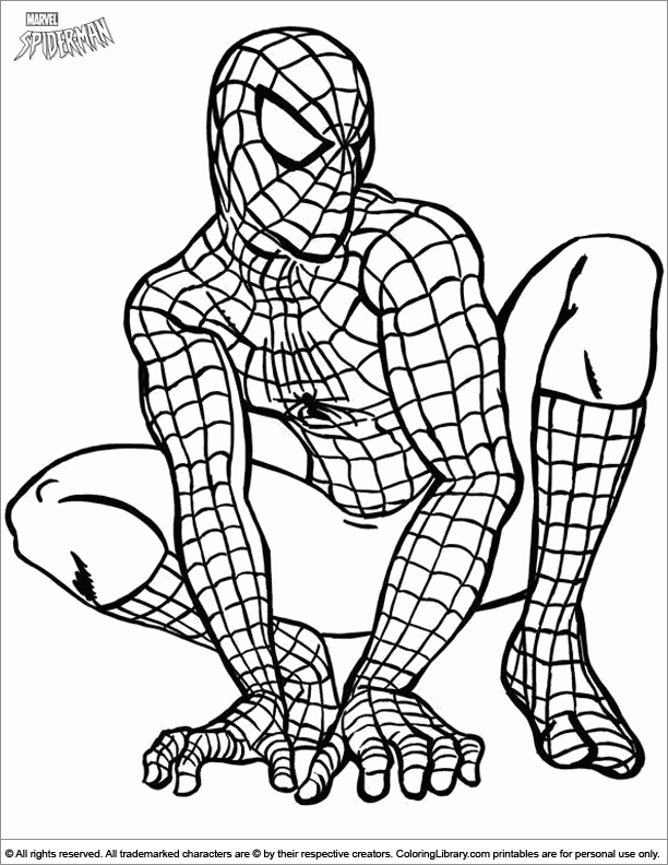 Spider Man colouring sheet for kids