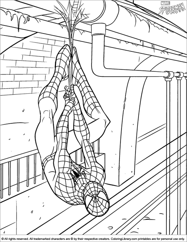 Spider Man coloring page for kids to print