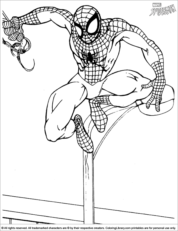 Spider Man free coloring page