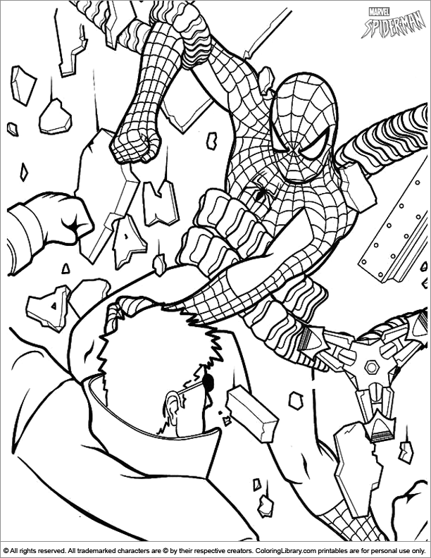 Spider Man free printable coloring page