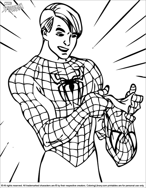 Spider Man free coloring sheet