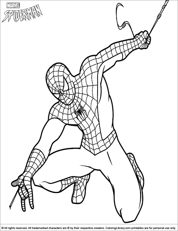 Spider Man coloring page to color for free