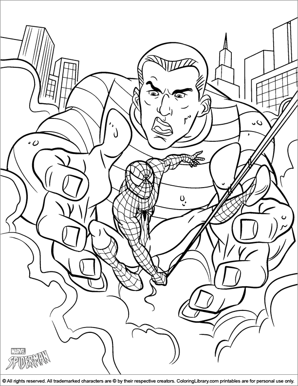 Spider Man free coloring page for children