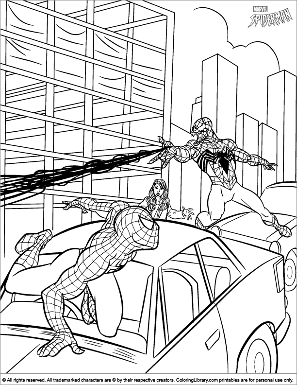 Spider Man free printable coloring page