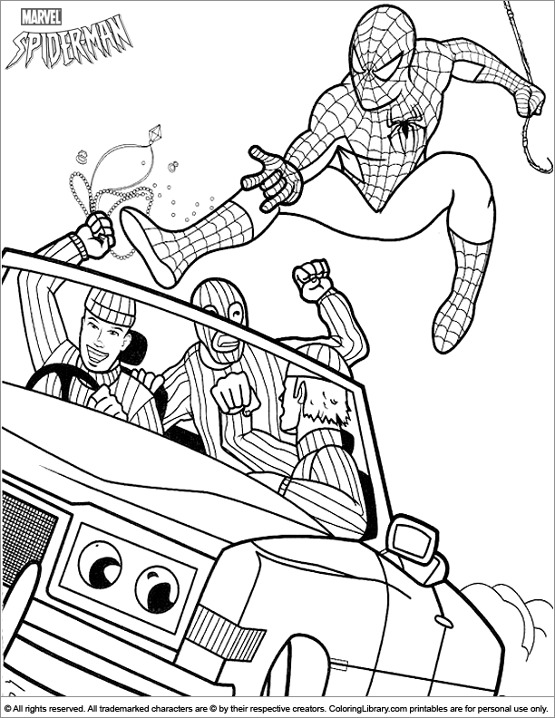 Spider Man coloring page for kids
