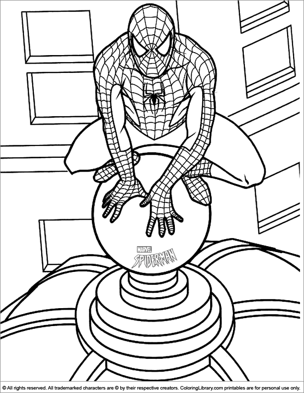 Spider Man color book page