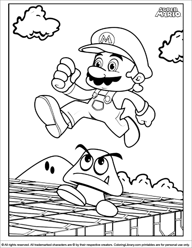 Super Mario Brothers free printable for kids - Coloring Library