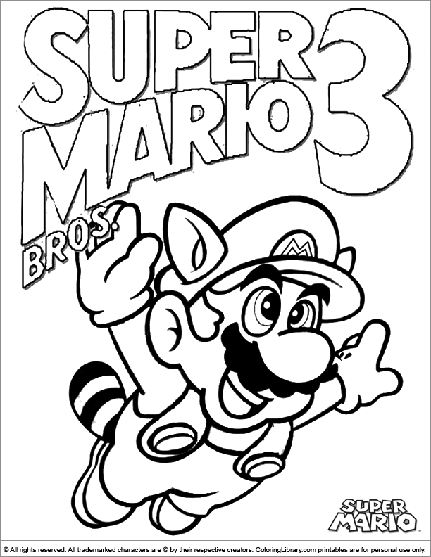 Super Mario Brothers Coloring Picture