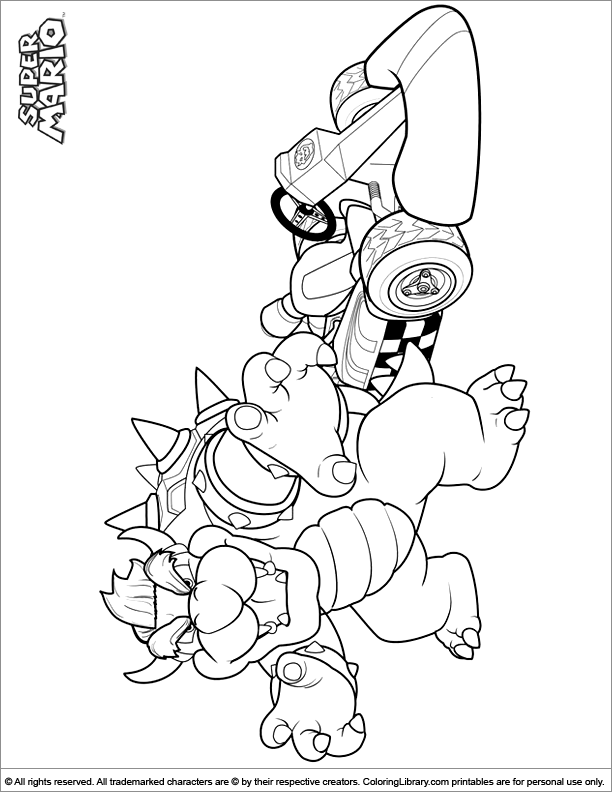 Super Mario Brothers free coloring picture