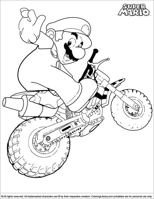 Super Mario Brothers free coloring page