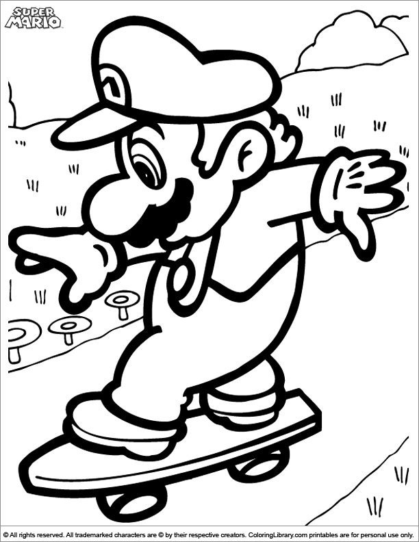 Free Super Mario Brothers color sheet
