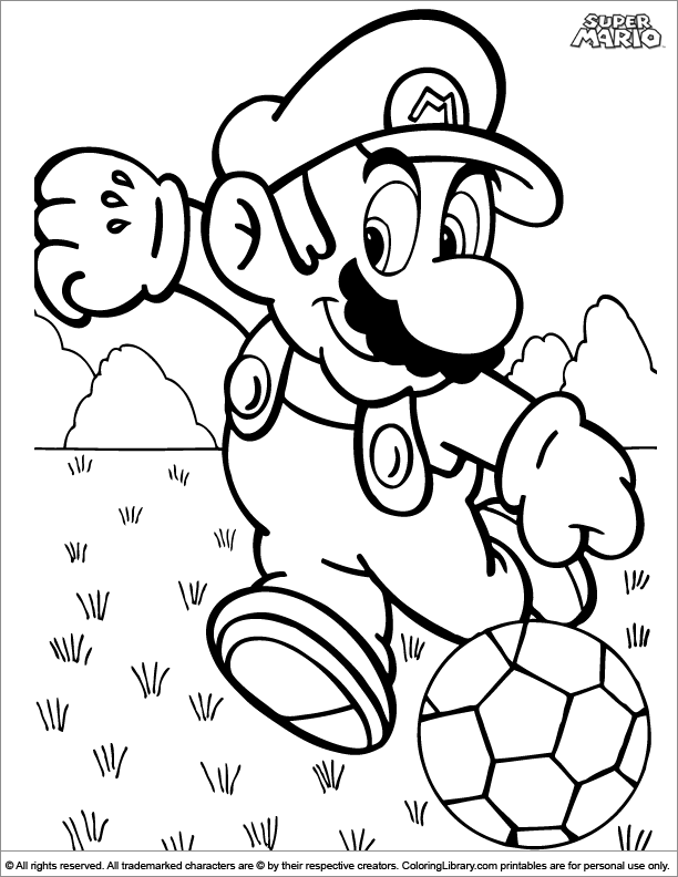 Super Mario Brothers free coloring sheet - Coloring Library