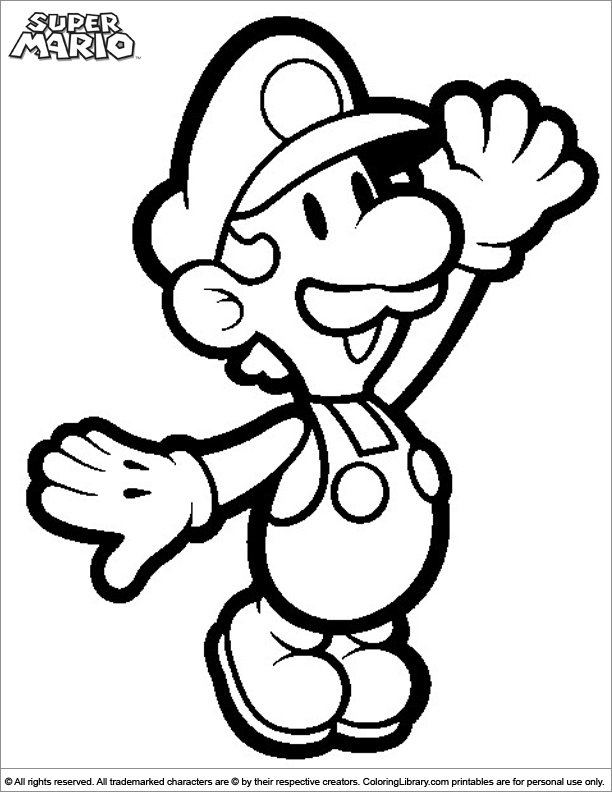 Super Mario Brothers fun coloring page