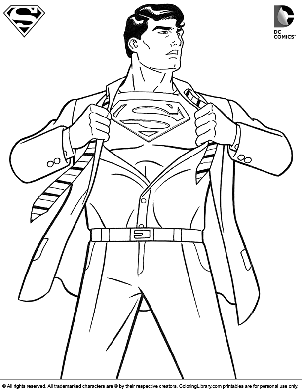 Superman colouring sheet for children - Coloring Library