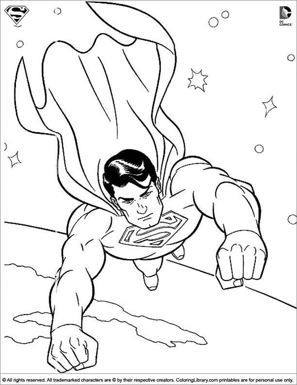 Superman colouring page - Coloring Library